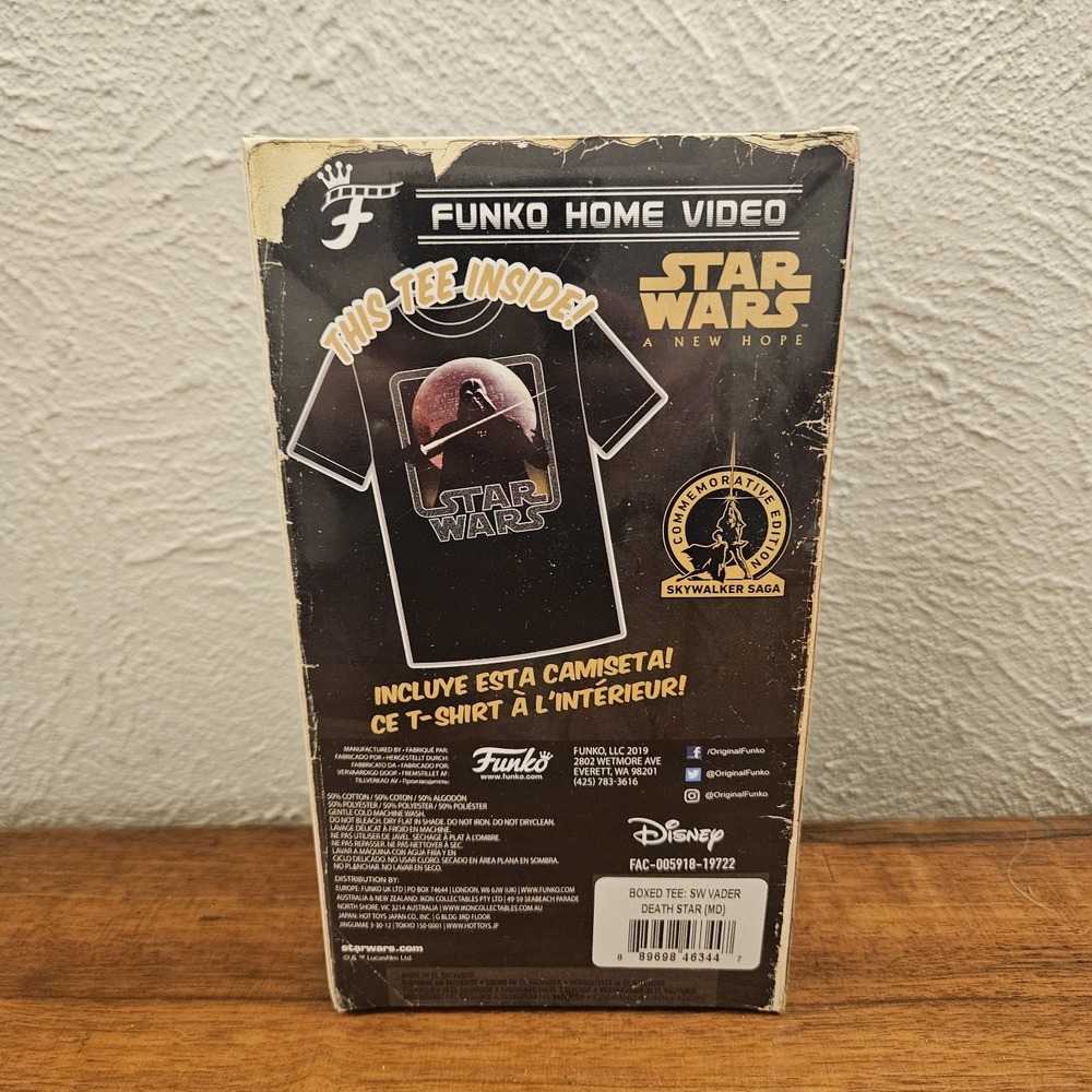 Funko Home Video Star Wars: A New Hope Size Med T-Shirt Retro VHS Box Sealed NEW - Picture 2 of 6